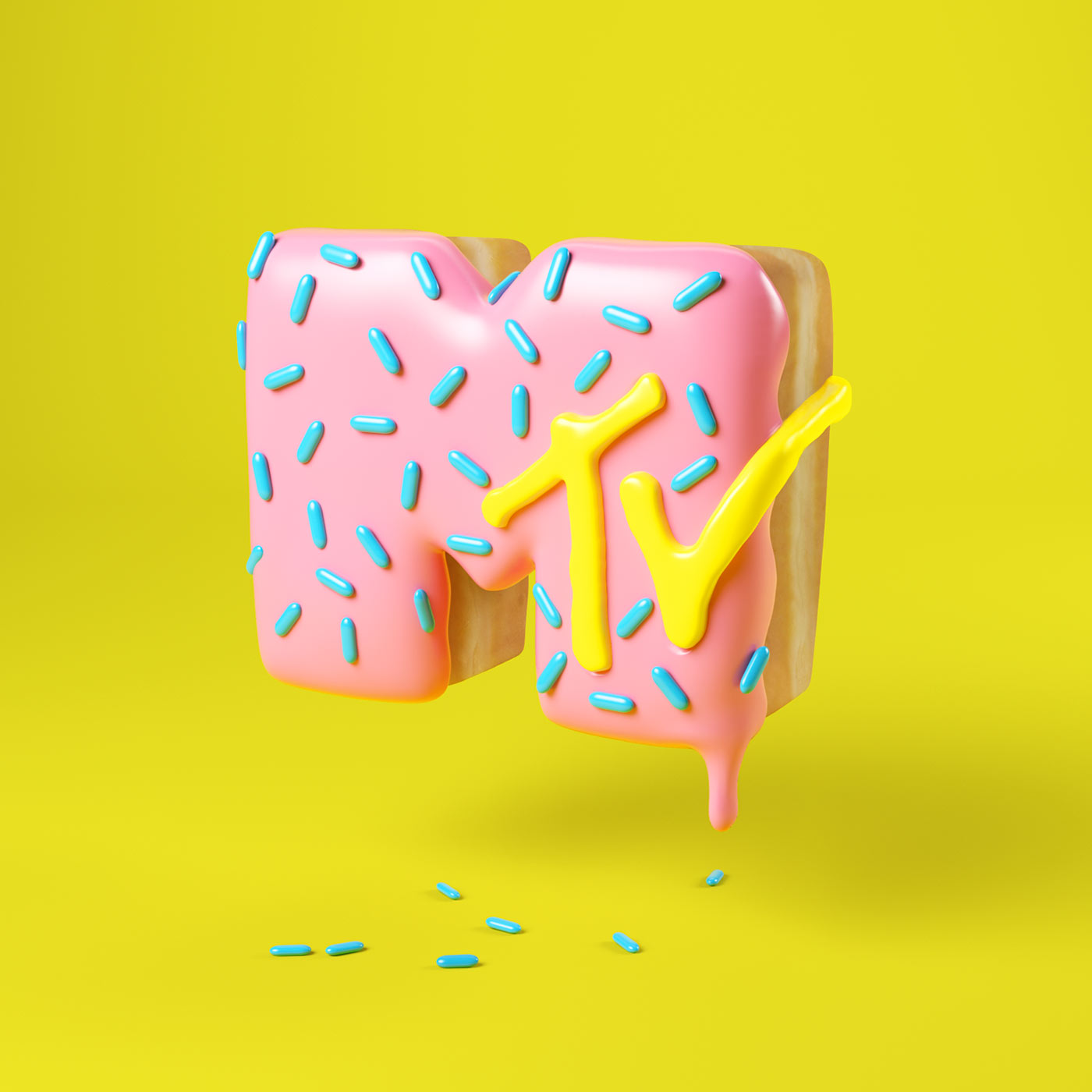 MTV BURGER MTVLOGO CESS 3D LETTERING CGI 3DARTIST