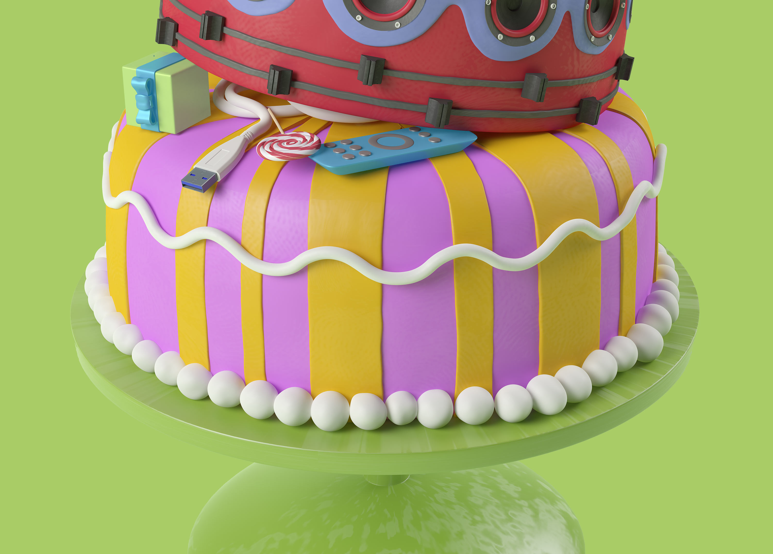 3D ILLUSTRATION CAKE CESS CGI